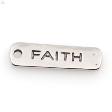 Palabra de plata al por mayor de la aleación del cinc de la joyería del encanto de la letra de la fe en alta calidad